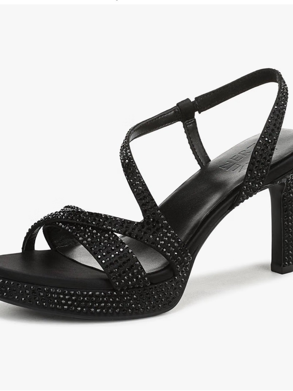 Naturalizer Black Crystal-Embellished Slingback Heels